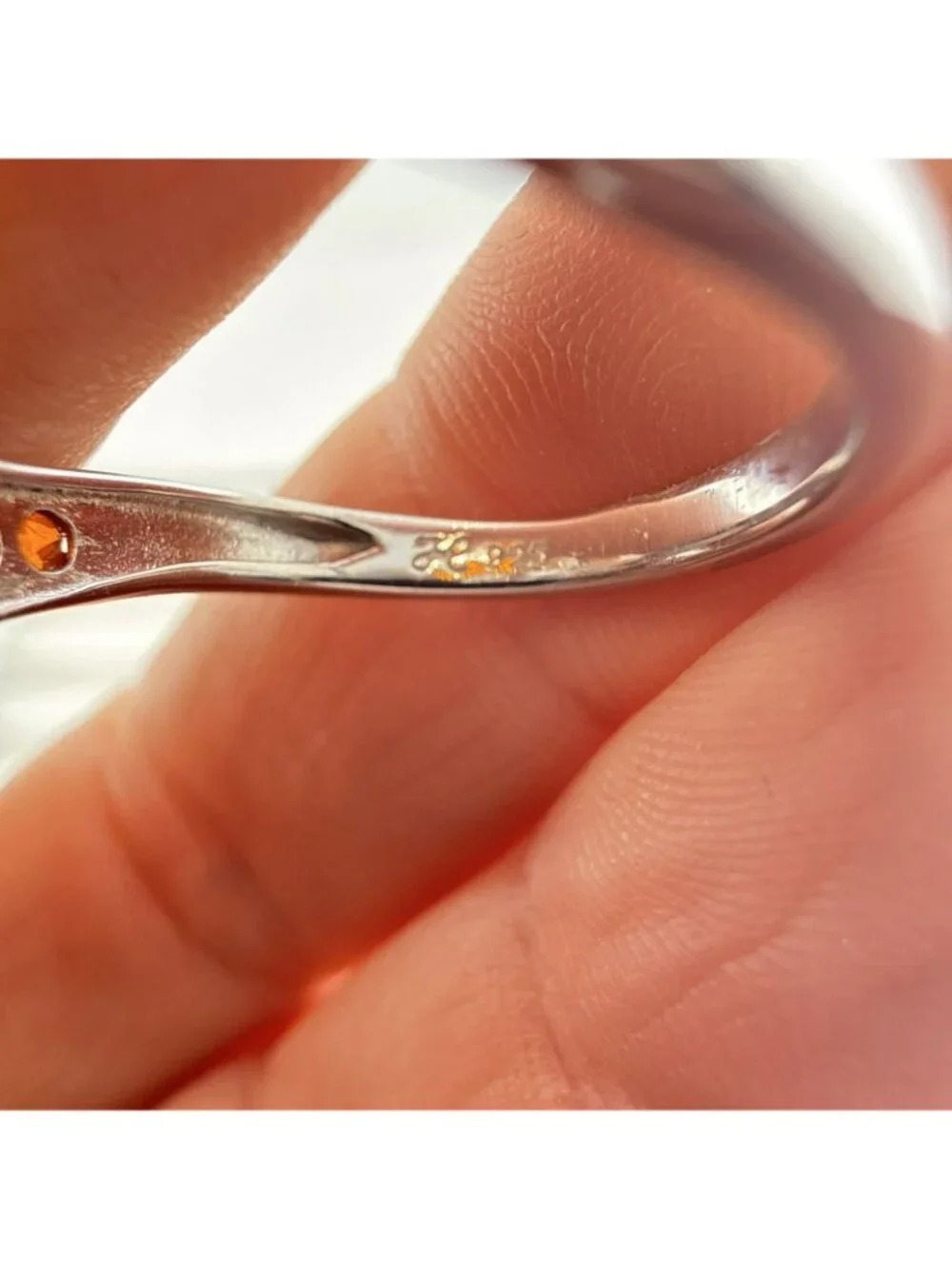 Honora Pearl Ring Sterling Silver 925 White Button Orange Gemstone size 6